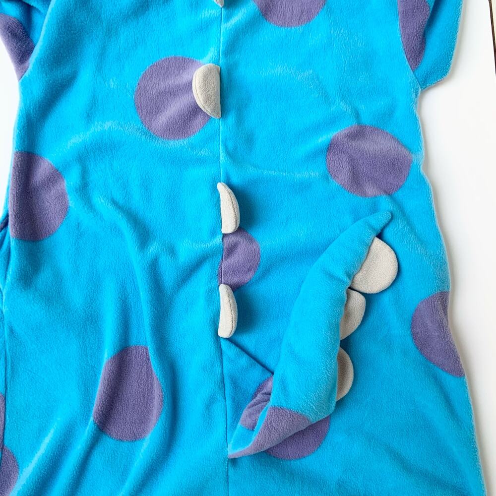 Disney Pixar Monsters Inc Sulley Adult Costume Pajamas Tail Buttonup Plush Small - Picture 11 of 12